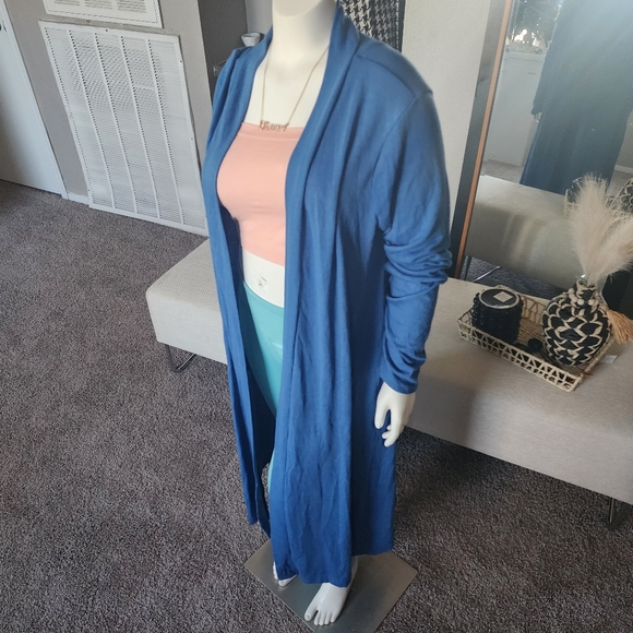 Blue Oversized Long Cardigan - Picture 2 of 4